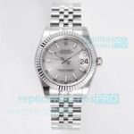 GS Factory Swiss Replica Rolex Oyster Perpetual Datejust 31mm Silver Face Jubilee Watch 